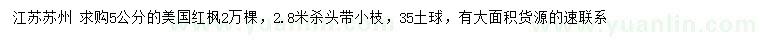 求購5公分美國紅楓