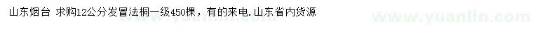 求購12公分法桐