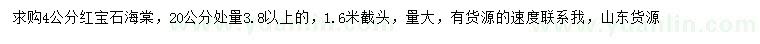 求購(gòu)20量4公分紅寶石海棠