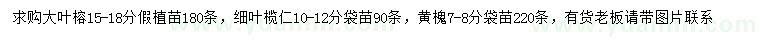 求購(gòu)大葉榕、細(xì)葉欖仁、黃槐