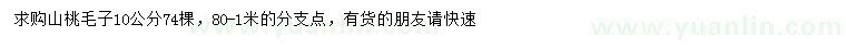 求購10公分山桃
