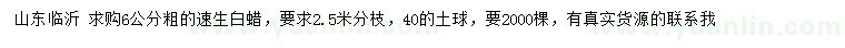 求購(gòu)6公分速生白蠟