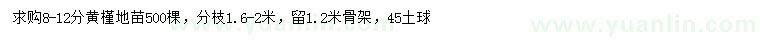 求購(gòu)8-12公分黃槿