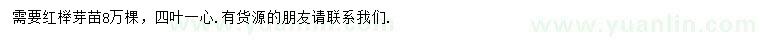 求購紅櫸芽苗