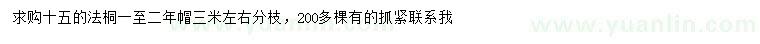 求購15公分法桐
