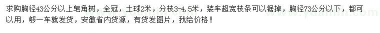 求購胸徑43公分以上皂角樹