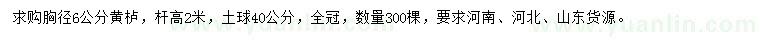 求購胸徑6公分黃櫨