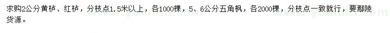 求購黃櫨、紅櫨、五角楓
