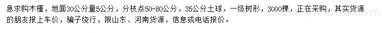 求購30公分量5公分木槿