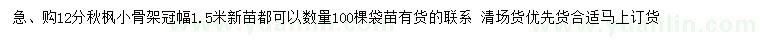 求購(gòu)12公分秋楓