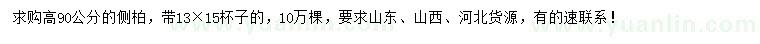 求購高90公分側(cè)柏