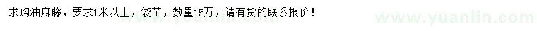 求購(gòu)1米以上油麻藤