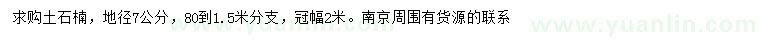 求購地徑7公分土石楠