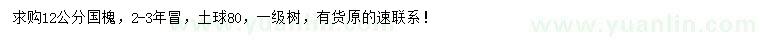 求購12公分國槐