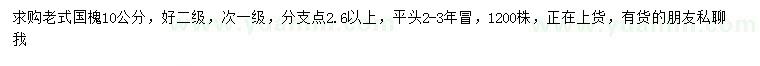 求購10公分老式國槐