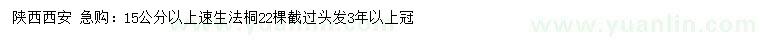 求購(gòu)15公分以上速生法桐