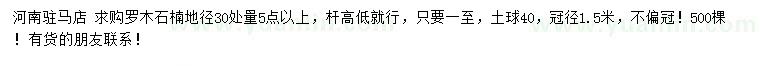 求購地徑30量5公分以上羅木石楠
