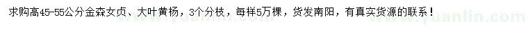 求購高45-55公分金森女貞、大葉黃楊