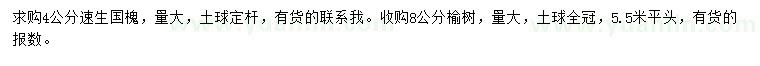 求購(gòu)4公分速生國(guó)槐、8公分榆樹(shù)