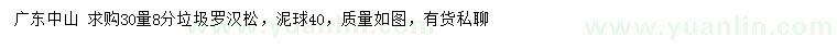 求購(gòu)30量8公分垃圾羅漢松