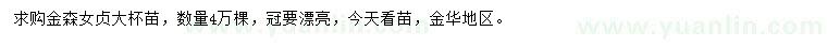 求購金森女貞