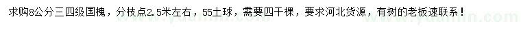 求購(gòu)8公分國(guó)槐