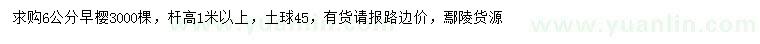 求購6公分早櫻