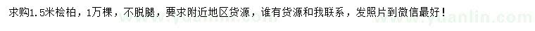 求購1.5米檜柏