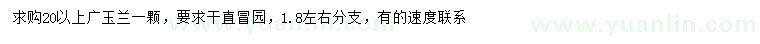 求購20公分以上廣玉蘭