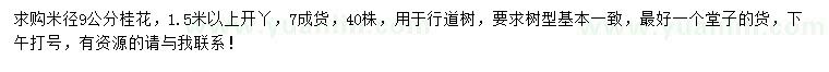 求購(gòu)米徑9公分桂花