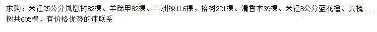 求購(gòu)鳳凰樹(shù)、羊蹄甲、非洲楝等