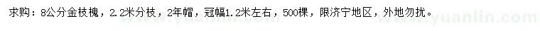求購(gòu)8公分金枝槐