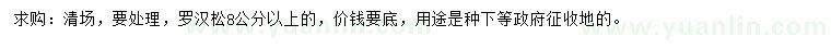 求購8公分以上羅漢松