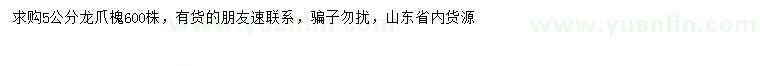 求購5公分龍爪槐