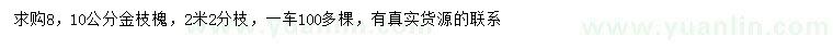 求購(gòu)8、10公分金枝槐