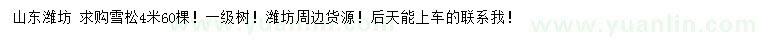 求購(gòu)4米雪松