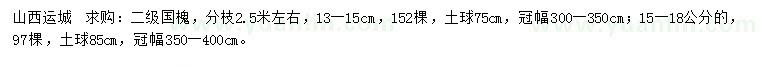 求購13-15、15-18公分國槐