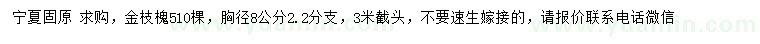 求購(gòu)胸徑8公分金枝槐