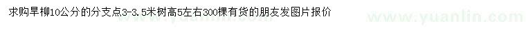 求購10公分旱柳