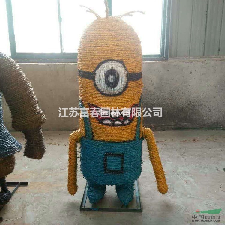 廠家供應 稻草工藝品 景點稻草人擺件制作 動物造型稻草工藝品