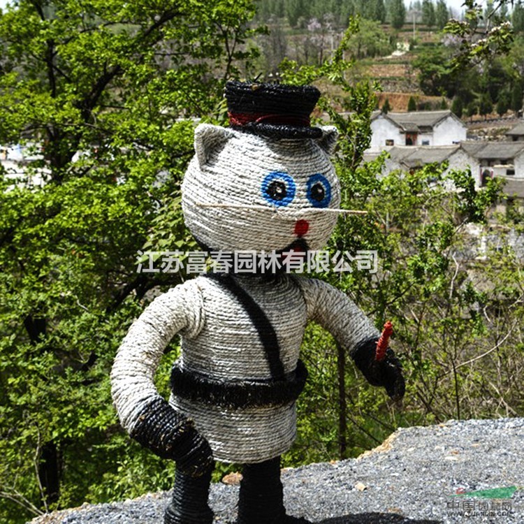 稻草人工藝品卡通藝術(shù)品手工藝術(shù)品干稻草編制藝術(shù)來(lái)圖定制