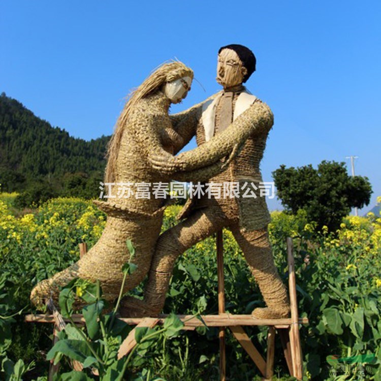 批發稻草卡通人物制品 規格齊全 稻草人藝術品 來樣定制