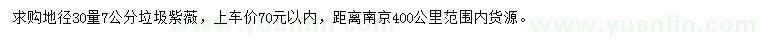 求購地徑30量7公分垃圾紫薇
