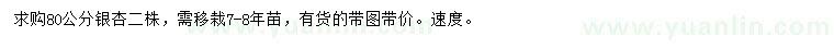 求購80公分銀杏