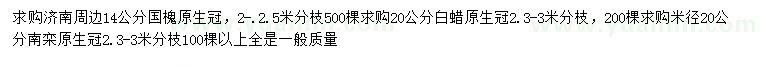求購國槐、白蠟、南欒
