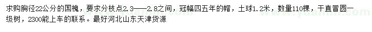 求購胸徑22公分國槐