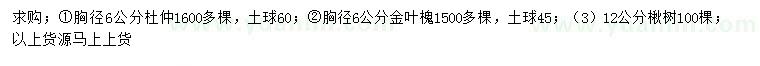 求購杜仲、金葉槐、楸樹