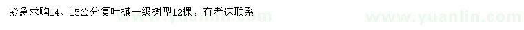 求購(gòu)14、15公分復(fù)葉槭