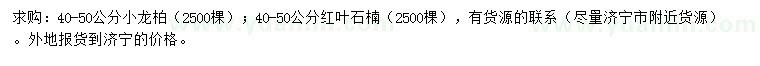 求購40-50公分小龍柏、紅葉石楠