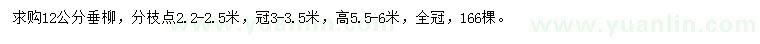 求購12公分垂柳